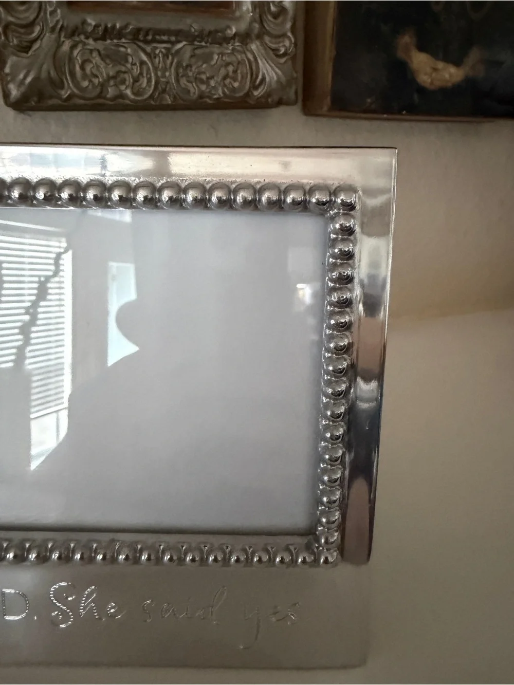 Mariposa He Asked She Said Yes Beaded 4x6 Photo Frame